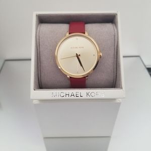 Michael Kors Red Leather Watch